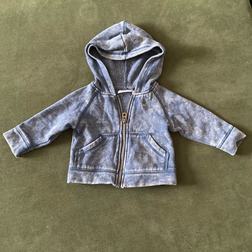 Truly scrumptious by Heidi Klum size 6m baby jacket blue acid wash